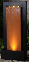 Wrought Studio Zinc Metal Rainfall Fountain with LED Lights - Serenity in Motion, Orange, New in Box $799