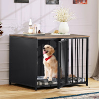 Tucker Murphy Pet 40"W Medium Dog Crate Furniture, End Table, Black, New in Box $299