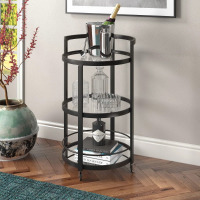 George Oliver Hause Blackened Bronze Mirrored Bar Cart, New in Box $299