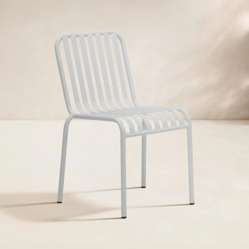 AllModern Abra Stackable Outdoor Dining Side Chair, White, New in Box $599