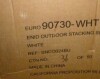 AllModern Abra Stackable Outdoor Dining Side Chair, White, New in Box $599 - 2