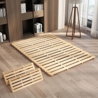 LILYPELLE Tatami Japanese Foldable Floor Bed/Futon Frame, Full Size, Breathable Moisture-Proof Wood Slatted Bed Plate, New in Box $299