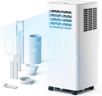 EUHOMY 8000 BTU Portable Air Conditioners, 3 in 1 Portable AC with Cool, Dry, Fan Modes, Quiet Air Conditioners with 24H Timer & Sleep Modes, with Remote, for Bedroom, Apartments up to 350 Sq.Ft On Working $299