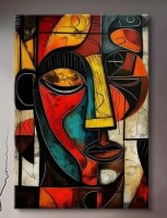 Red Barrel Studio&reg; African Abstract Face Wall Art African Modern Tribal Mask Wall Decor Symbol Culture Canvas Poster Mixed Tones Graffiti Picture Perfect For Bedroom Living Room Wall Decor (24 in. x 36 in. Canvas) New In Box $199