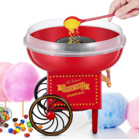 FOHERE Vintage Cotton Candy Machine for Kids Birthday, Red Countertop Sugar Floss Maker with Scoop Plus 10 Cones, Great for Children's Birthday parties, Carnivals, or Backyard Events $99