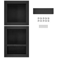 Stellweilan Tessberg Shower Niche tileable 16" x 16" and 16" x 20", 3-shelf Organizer, Black New In Box $199