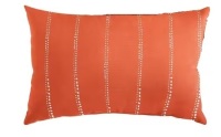 SORRA HOME Orange Dotted Stripes Rectangular Outdoor Knife Edge Lumbar Pillow, 18x12 inch / Hampton Bay 18 in. x 18 in. Outdoor Patio Throw Pillow in Outline Leaves New Assorted $79