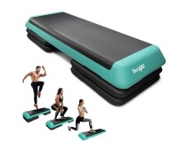 Yes4All Adjustable Workout Aerobic Exercise Step Platform Health Club Size with 4 Adjustable Risers Included and Extra Risers Options - Green Black New In Box $199