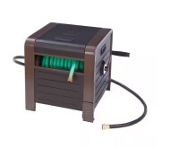 LIBERTY GARDEN 200 ft. Bronze Steel Elegant Hose Box Garden Hose Reel New In Box $299