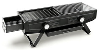 Awsxuoor Portable 2-in-1 Foldable Charcoal Grill with Carry Handle, Detachable Griddle & Grill Net, Outdoor BBQ Stove with Tongs for Camping, Picnic, Backyard, Patio, Tailgating (Black) New In Box $199