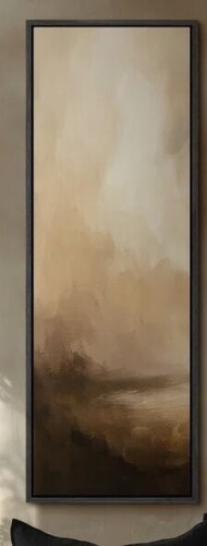 Ashbrook Brown Cloudscape Horizon Glow - Framed Wall Art Print on Canvas 60" H x 20" W New Shelf Pull $299