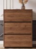 Ebern Designs 23.62" Decorative Storage Cabinet With 3 Drawers, Walnut Bedside Table for Bedroom New In Box $399