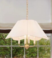 Red Barrel Studio&reg; 4-Light Scalloped Flower Fabric Shade Chandelier New In Box $499
