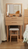 Latitude Run&reg; Solid Wood Makeup Vanity, Flip?Top Lighted Mirror, 3?Mode Dimmable, with Drawers New In Box $399