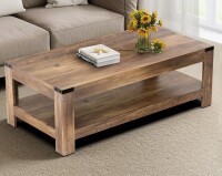 Millwood Pines Damika Rectangular Coffee Table with 2-Tier Storage New In Box $499