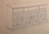 Walker Edison Landon 60-Inch Tiered Fretwork Sideboard TV Stand New in Box $1299 - 2