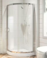 Ove Decor Breeze 33 in. L x 33 in. W x 77 in. H Corner Shower Kit with Clear Sliding Door in Chrome, and Shower Pan (No Walls) (2 Boxes) New in Box $999