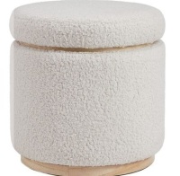 Linon Blanche Natural Storage Ottoman New in Box $299