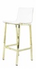 Fox Hill Trading Pure Decor 29" Acrylic Metal Bar Stool in Gold New in Box $799