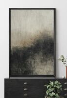 IDEA4WALL Gray and Black Abstract Art &ndash; Picture Framed Canvas Print Wall Art, 24" x 36" New In Box $199