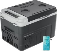 EUHOMY 15L Car Cooler Compressor with App Control, -20℃~20℃, Portable Refrigerator 12/24V DC 100-240V AC, Portable Freezer for Camping, Travel, Boat, Dark Grey On Working $299