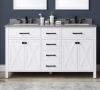 Ove XERES 60" PURE WHITE Double Basin Vanity Cabinet with Gray Top New in Box $1899