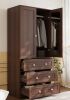 Latitude Run 2-Door Sandrea With Mirror, Wardrobe Closet With 3 Drawers in Walnut New in Box $599