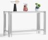 Mercer41 55" Tempered Glass Coffee Table for Living Room Modern Center Table with Stainless Steel Frame, Elegant Rectangular Accent Cocktail Sofa Table New in Box $599