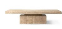 Jennifer Taylor Calder 60 in. Heritage Light Natural Brown Rectangle Solid Reclaimed Elm Wood Block Plinth Coffee Table New in Box (2 Boxes) $1599