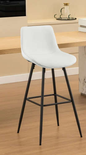 House of Hamptons 28" Faux Leather Barstool in White New in Box $299