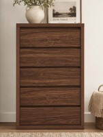 Ebern Designs Fere 30" W 5-Drawer Dresser in Dark Brown New in Box $499