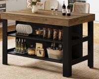 Gracie Oaks Kitchen Island With Storage Shelves, New in Box $299