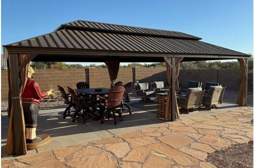 PURPLE LEAF 14' X 28' Outdoor Hardtop Gazebo Aluminum Gazebo With Galvanized Steel Double Roof (9 of 11 Boxes) New in Box $5999