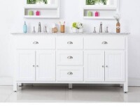 Home Decorators Collection Ridgemore 71 in. W x 22 in. D Vanity in White with Granite Vanity Top in White with White Sink New in Box $2999