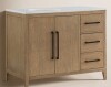 Highbury Furnishings Alsup 42'' Single Bathroom Vanity with Quartz Top in Wire Brushed Oak New in Box $2499