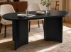 Latitude Run Dunley 65.35" Modern Mid-Century Oval Dining Table with Sculptural Curved Legs in black New in Box $699