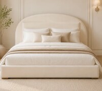 Latitude Run King Theodore Hydraulic Lift Up Storage Upholstered Bed in White New in Box $699