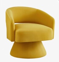 Mercer41 Nevile 27.5'' Wide Swivel Barrel Chair in Yellow Velvet New in Box $599
