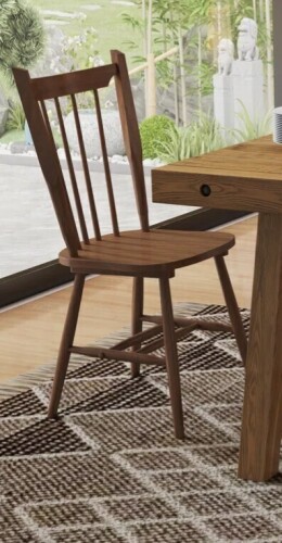 Gracie Oaks Mid-Century Solid Wood Windsor Chair, Farmhouse Dining Chair With Slat Back For Kitchen And Dining New In Box $299