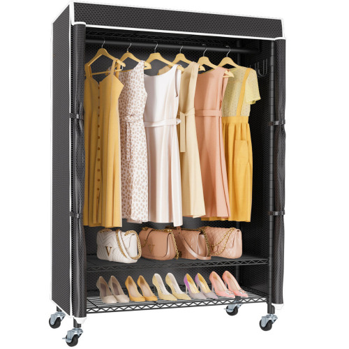 VIPEK R3C Rolling Clothes Rack with Cover &ndash; Portable Heavy Duty Garment Rack on Wheels, Black New In Box $299