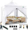 COBIZI 10x10 ft. Heavy Duty Pop Up Canopy Tent with 4 Sidewalls, White Thicken Frame, Commercial Easy Up Outdoor Wedding Party Tents, All Season Waterproof Windproof with Roller Bag New Shelf Pull $399