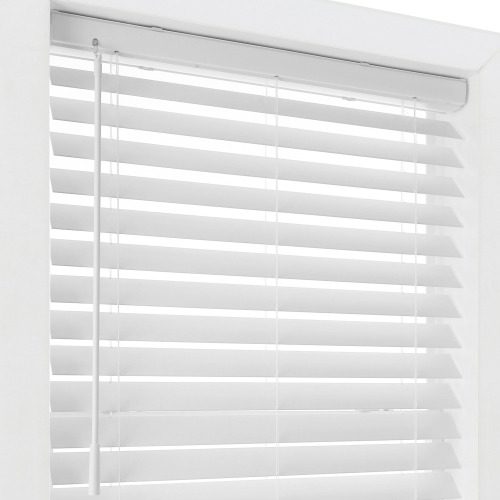 Norman 2.5" Ultamid Cordless Faux Wood Blinds in White, 22.75" x 46.5" New In Box $79