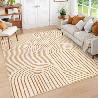 Lahome Abstract Washable Area Rug for Living Room Bedroom Ultra-Thin Non Slip Rainbow Rug Orange Throw Carpet for Dining Room Darrell (9'x12', Orange) $299