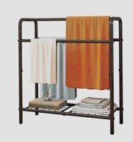 Latitude Run&reg; 3 Tier Metal Towel Rack, Freestanding Towel Holder for Bathroom, Save Space with Storage, Display Rack for Bedroom, Bathroom, Swimming Pool, Black $99