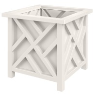Pure Garden Lattice Design Outdoor Planter Box - 15.5&rdquo; Square 16.5&rdquo; Tall White Plant Pot - Decorative Plant Pots for Front Porch New Open Box $99