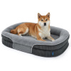 Bedsure Orthopedic Dog Bed for Medium Dogs, Oval Bolster Pet Sofa with Waterproof and Washable Soft Fleece Cover, M (6.5"H x 30"W x 20"D) $199