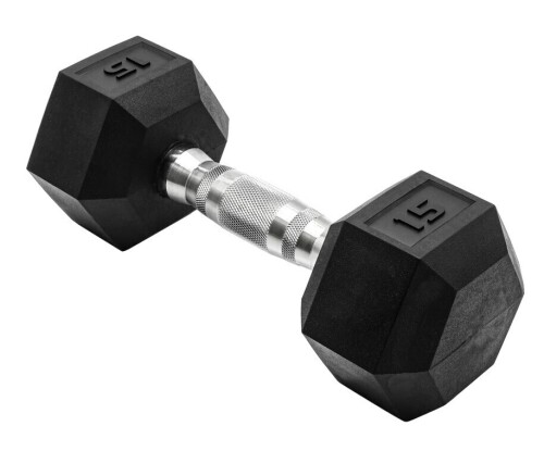 CAP Barbell, 15lb / 10 lb Rubber Hex Dumbbell, Single New Assorted $79