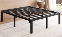 FSCHOS 18 inch Queen Size Metal Bed Frame, Heavy Duty Metal Platform with Ample Storage Space, Sturdy Construction, No Box Spring Needed $199