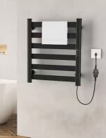 Paraheeter 6-Bar Wall Mounted Electric Plug-in Towel Warmer Heated Towel Rack for Bathroom in Matte Black New In Box $299