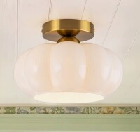 Mercer41 1-Light White Glass Semi Flush Mount New In Box $199